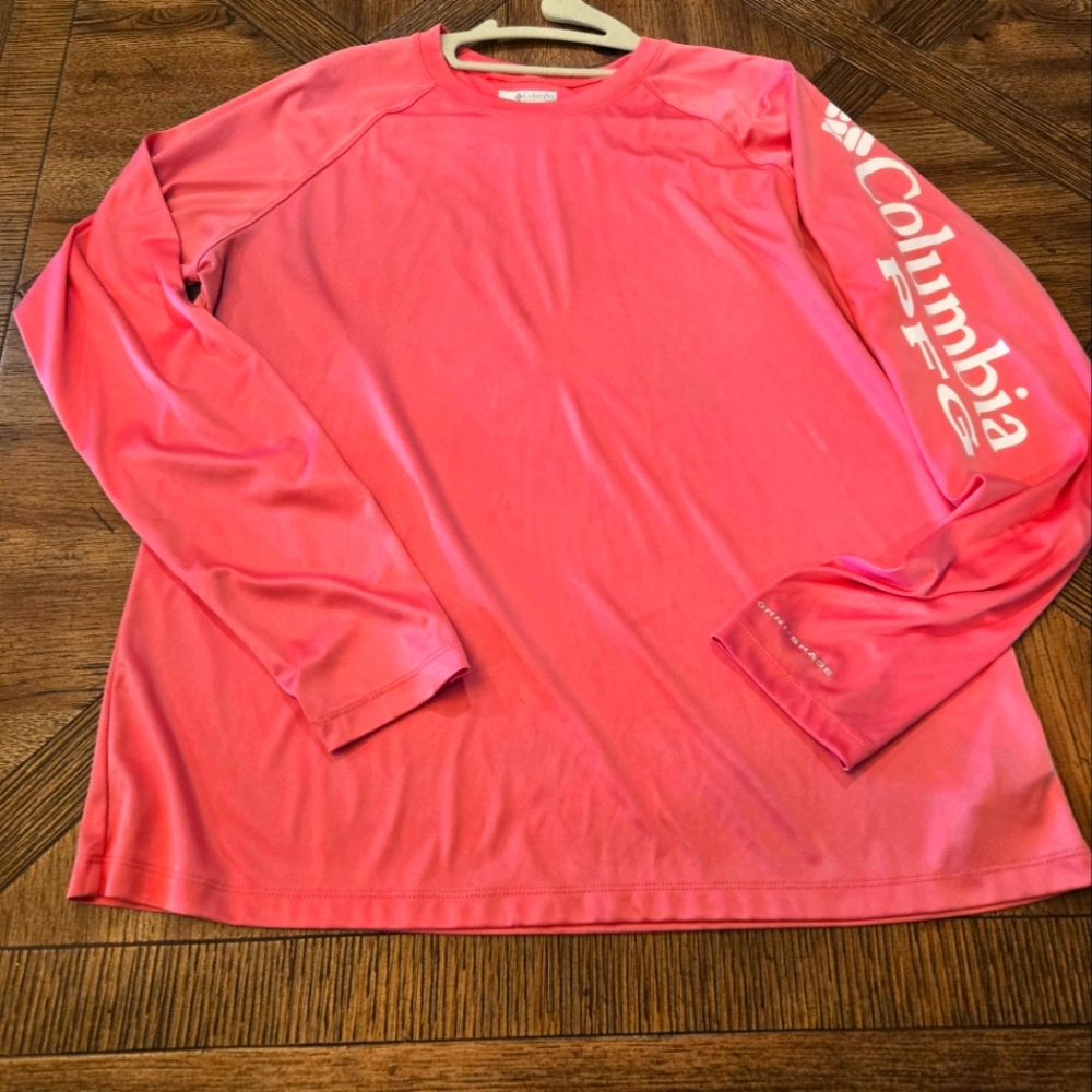Columbia Pink PFG Long Sleeve Shirt size XL